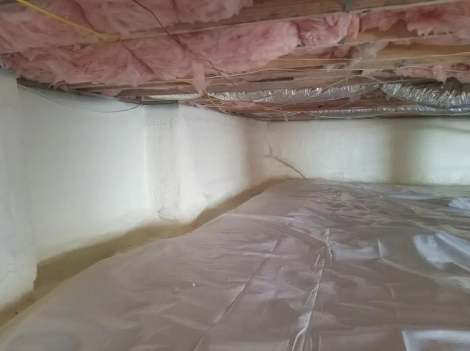 Crawl space encapsulation with closed-cell spray foam for Attic Insulation in Olivarez